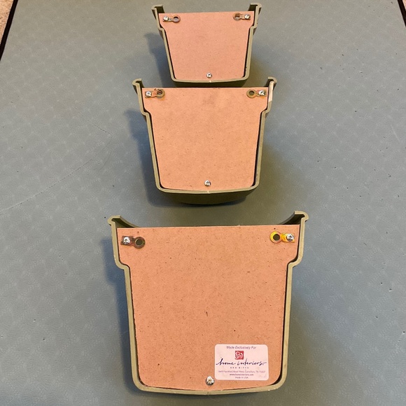 Flower pot Wall planter/pockets Sage green set of 3; - Picture 3 of 8